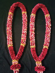 pink with red and golden garland